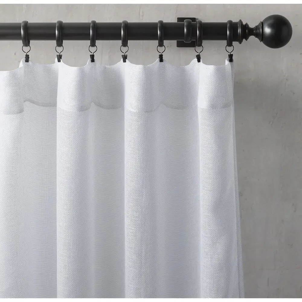 NWT Restoration Hardware Italian Linen Mesh Sheer Curtain 50 x 84 White 1 Panel
